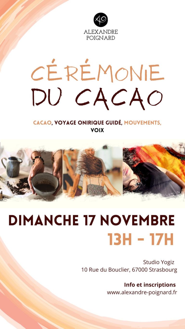 Lire la suite à propos de l’article Cérémonie du cacao sacré 17/11/24